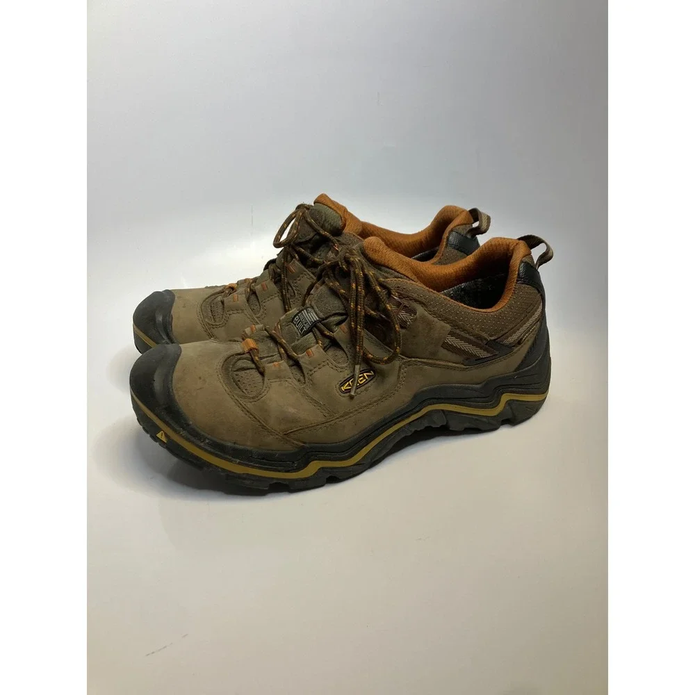 KEEN Durand Hiking Shoes Mens 11 Brown Good American Built Low Top Leather Trail